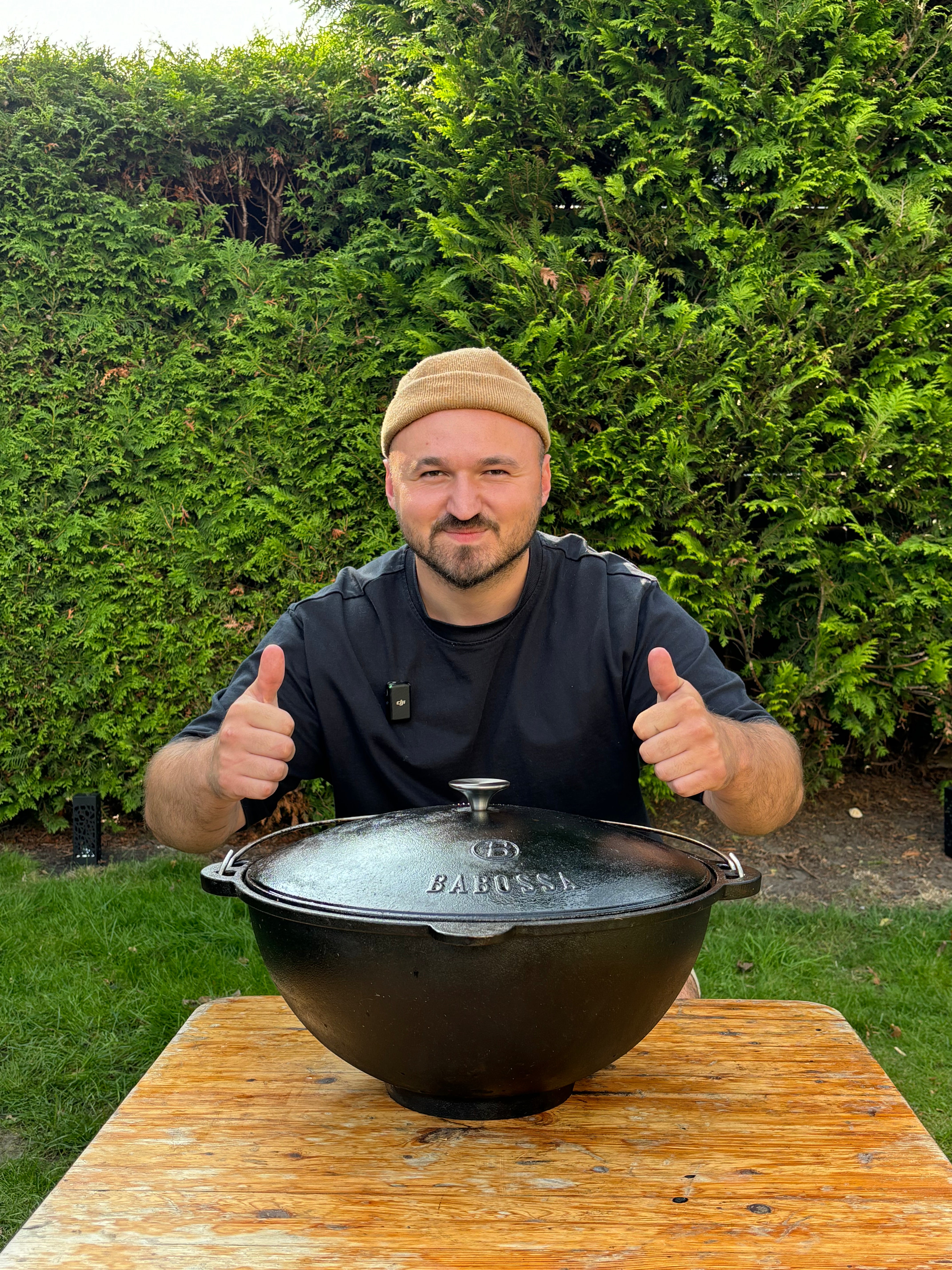 Kazan Gusseisen 12 Liter mit Gusseisendeckel | Perfekt für Schmorgerichte und Braten auf Grill oder Feuer