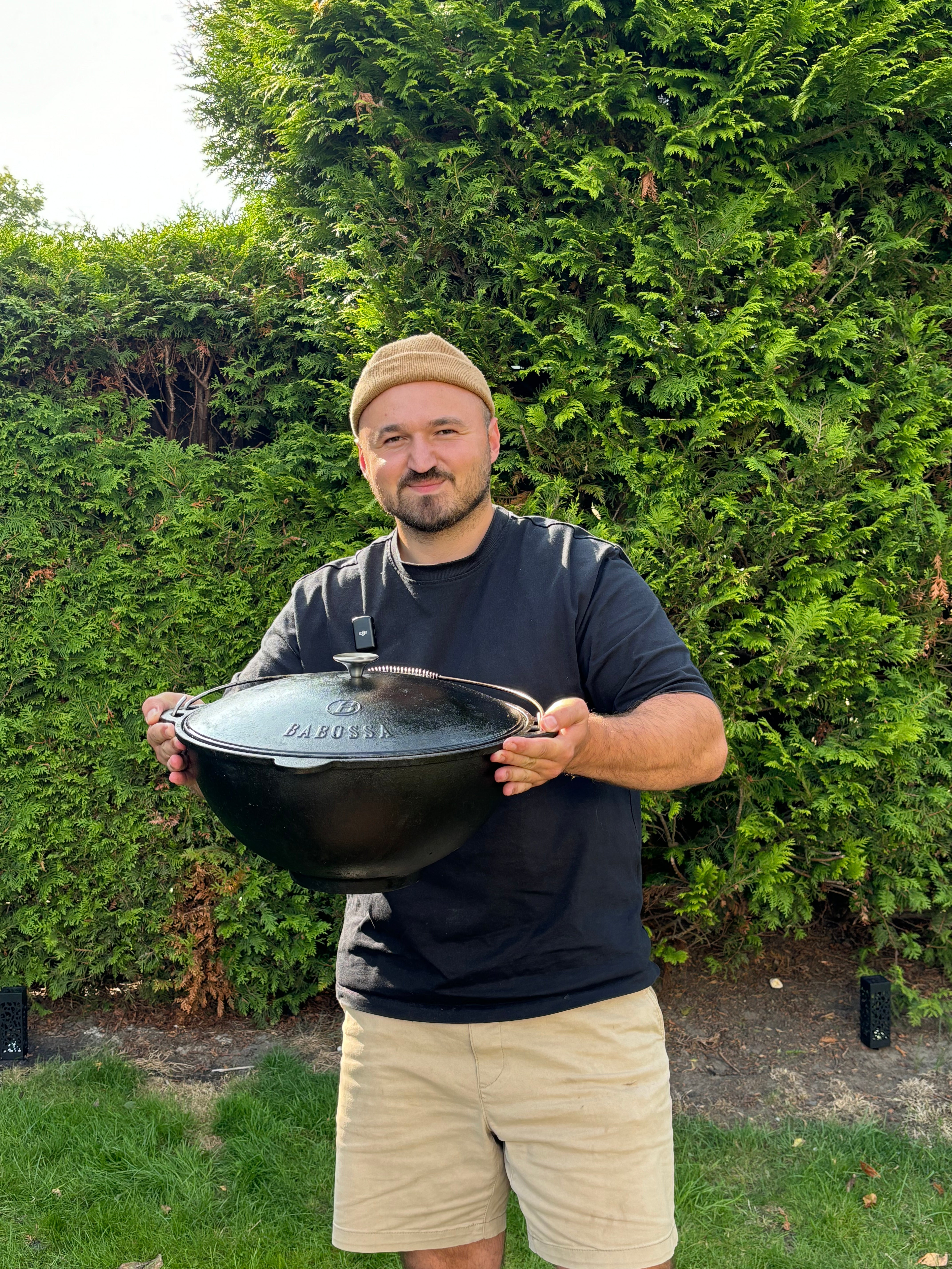 Kazan Gusseisen 12 Liter mit Gusseisendeckel | Perfekt für Schmorgerichte und Braten auf Grill oder Feuer