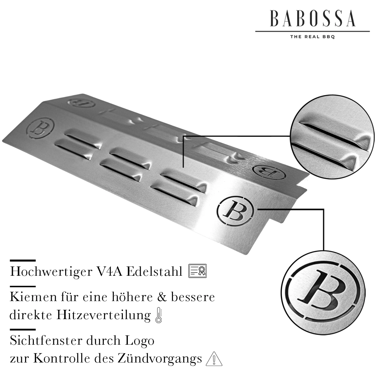 Flammschutzblech | Aromaschiene | V4A Edelstahl | Burnhard Earl - BABOSSAFlammschutzblech | Aromaschiene | V4A Edelstahl | Burnhard EarlFlammschutzblechBurnhardBABOSSA