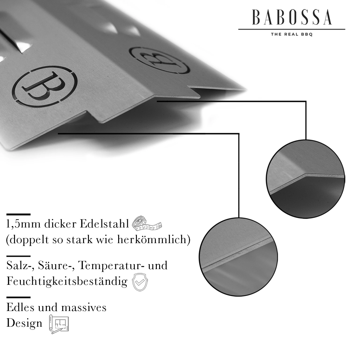 Flammschutzblech | Aromaschiene | V4A Edelstahl | Burnhard Earl - BABOSSAFlammschutzblech | Aromaschiene | V4A Edelstahl | Burnhard EarlFlammschutzblechBurnhardBABOSSA