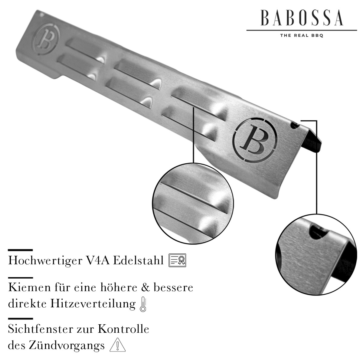 Flammschutzblech | Aromaschiene | V4A Edelstahl | Burnhard Fred - BABOSSAFlammschutzblech | Aromaschiene | V4A Edelstahl | Burnhard FredFlammschutzblechBurnhardBABOSSA