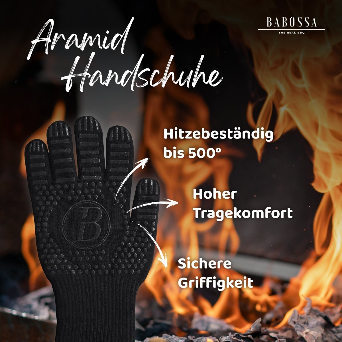 Grillhandschuhe, Aramid All - Black - BABOSSAGrillhandschuhe, Aramid All - BlackGrillhandschuheBABOSSABABOSSA