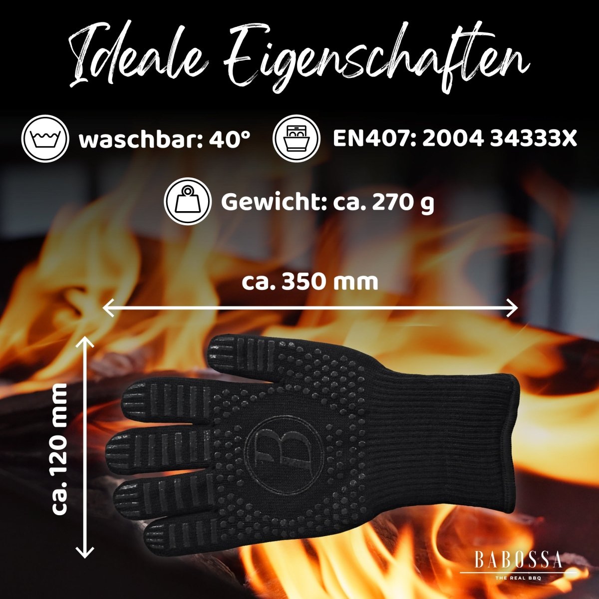 Grillhandschuhe, Aramid All - Black - BABOSSAGrillhandschuhe, Aramid All - BlackGrillhandschuheBABOSSABABOSSA