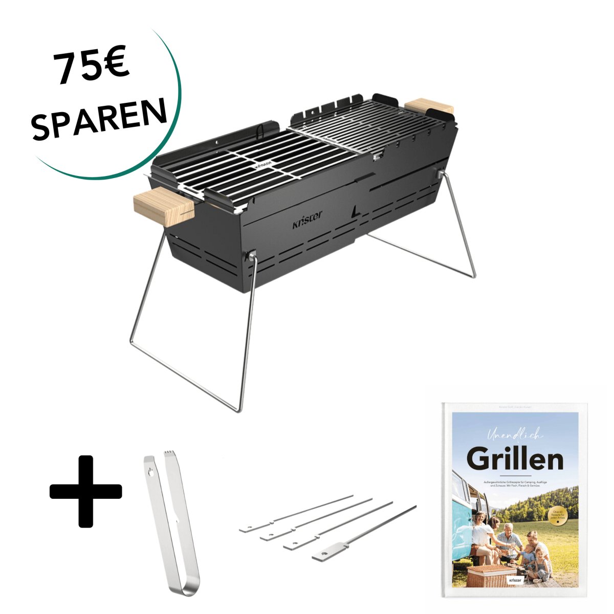 Knister Grill | Bundle | Kohle | Schwarz | Ausziehbar - BABOSSAKnister Grill | Bundle | Kohle | Schwarz | AusziehbarGrillKnisterBABOSSA