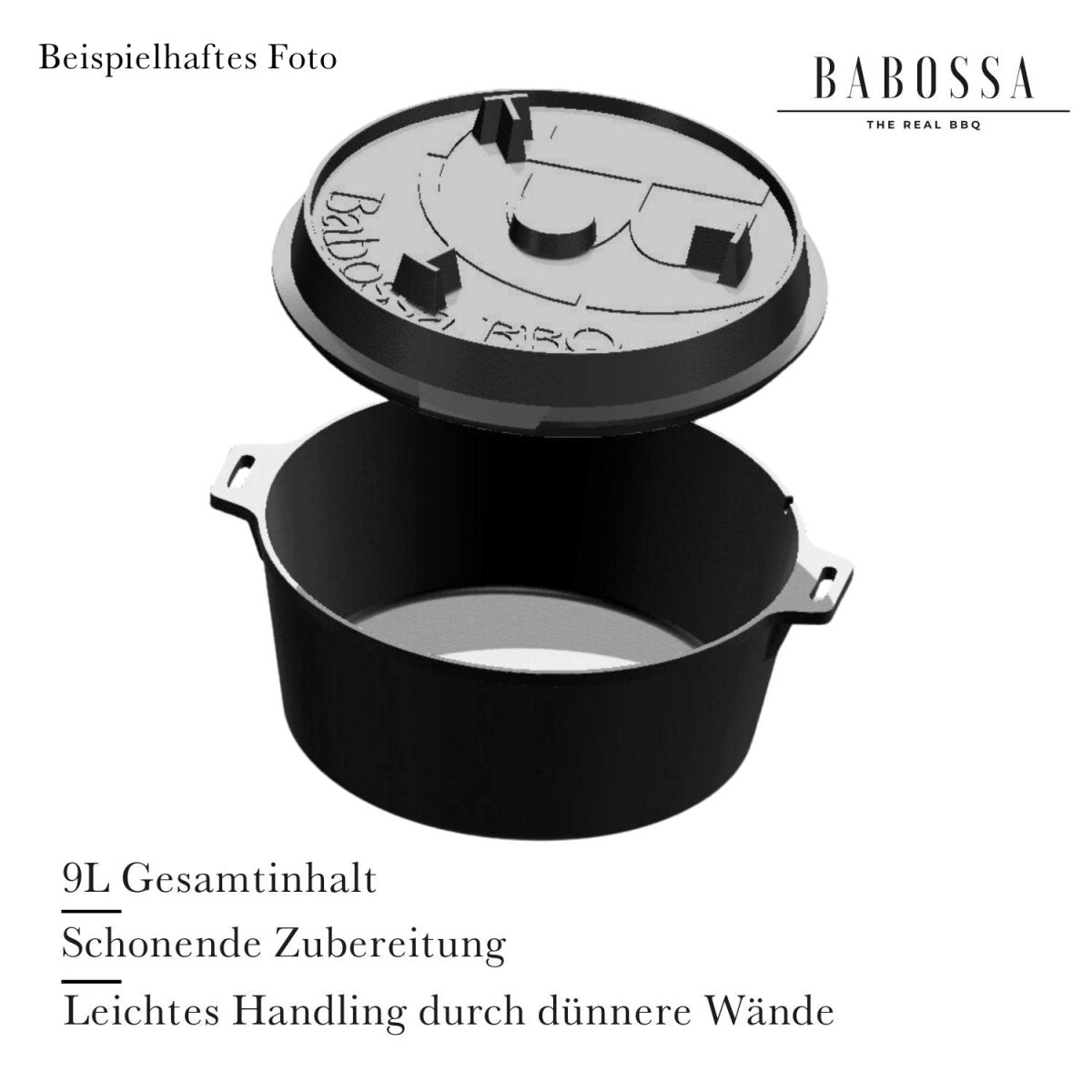 Komplettset 4.5er + 9er innovativer Gusseiserner Topf | SET Deckelheber & Kreuz | Dutch Oven | Made in Germany - BABOSSAKomplettset 4.5er + 9er innovativer Gusseiserner Topf | SET Deckelheber & Kreuz | Dutch Oven | Made in GermanyBABOSSABABOSSA