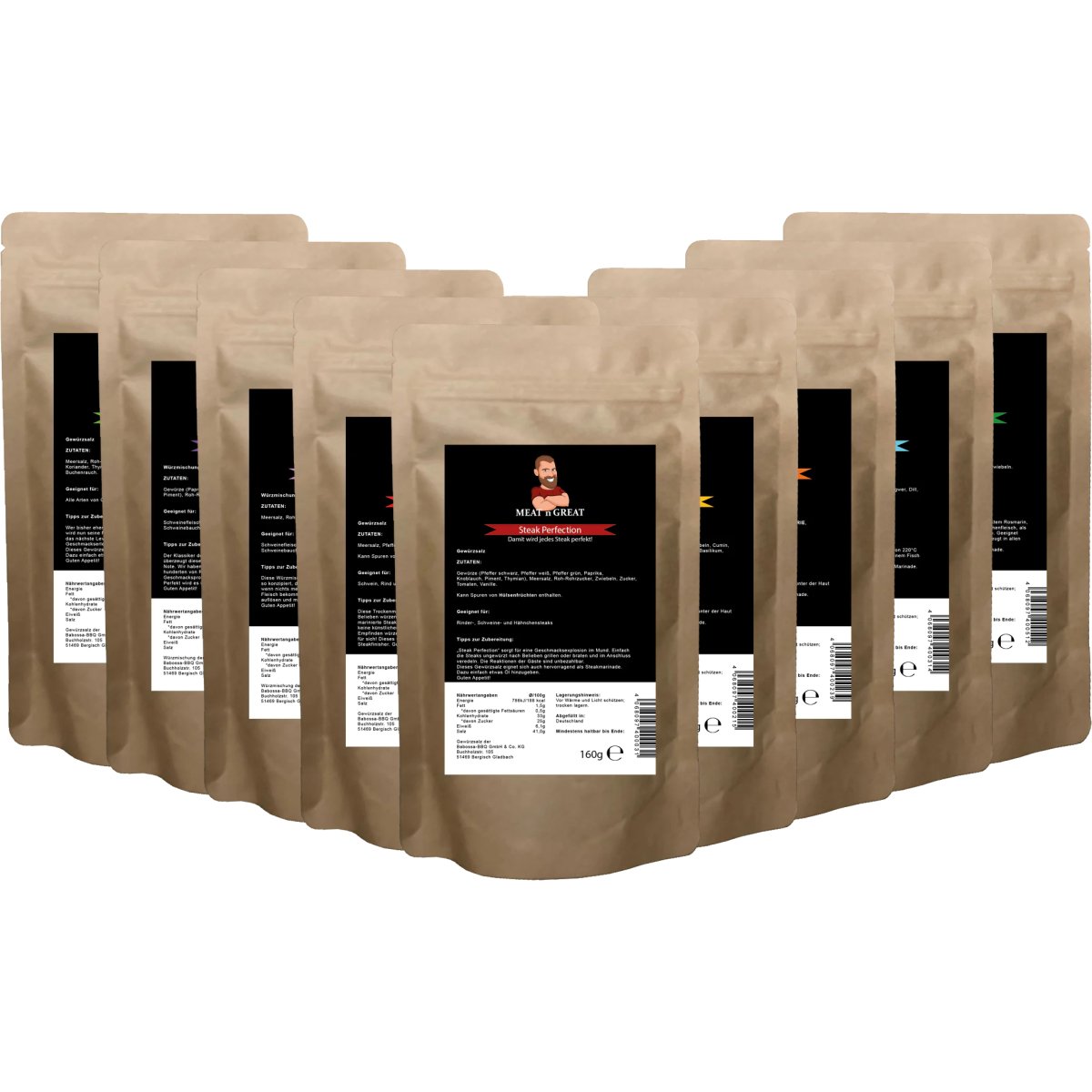 Meat 'n' Great Rubs & Würzmischungen Nachfüllset | 9Stk. - BABOSSAMeat 'n' Great Rubs & Würzmischungen Nachfüllset | 9Stk.GewürzMeat 'n' GreatBABOSSA