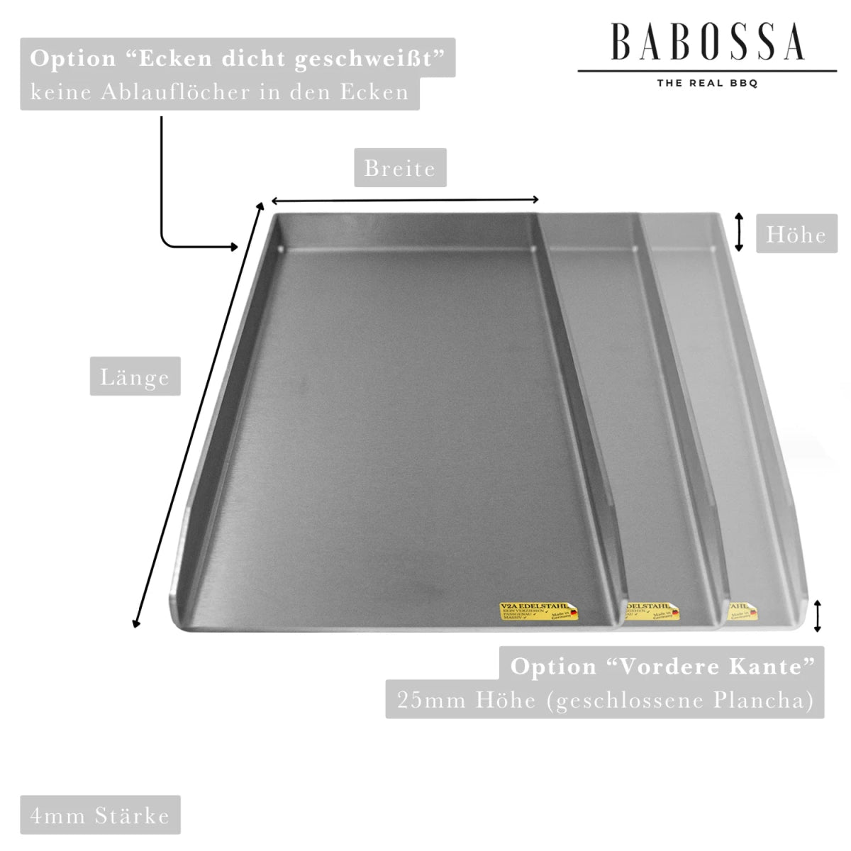 Plancha nach Maß | Grillplatte | V2A Edelstahl - BABOSSAPlancha nach Maß | Grillplatte | V2A EdelstahlPlanchaBABOSSABABOSSA