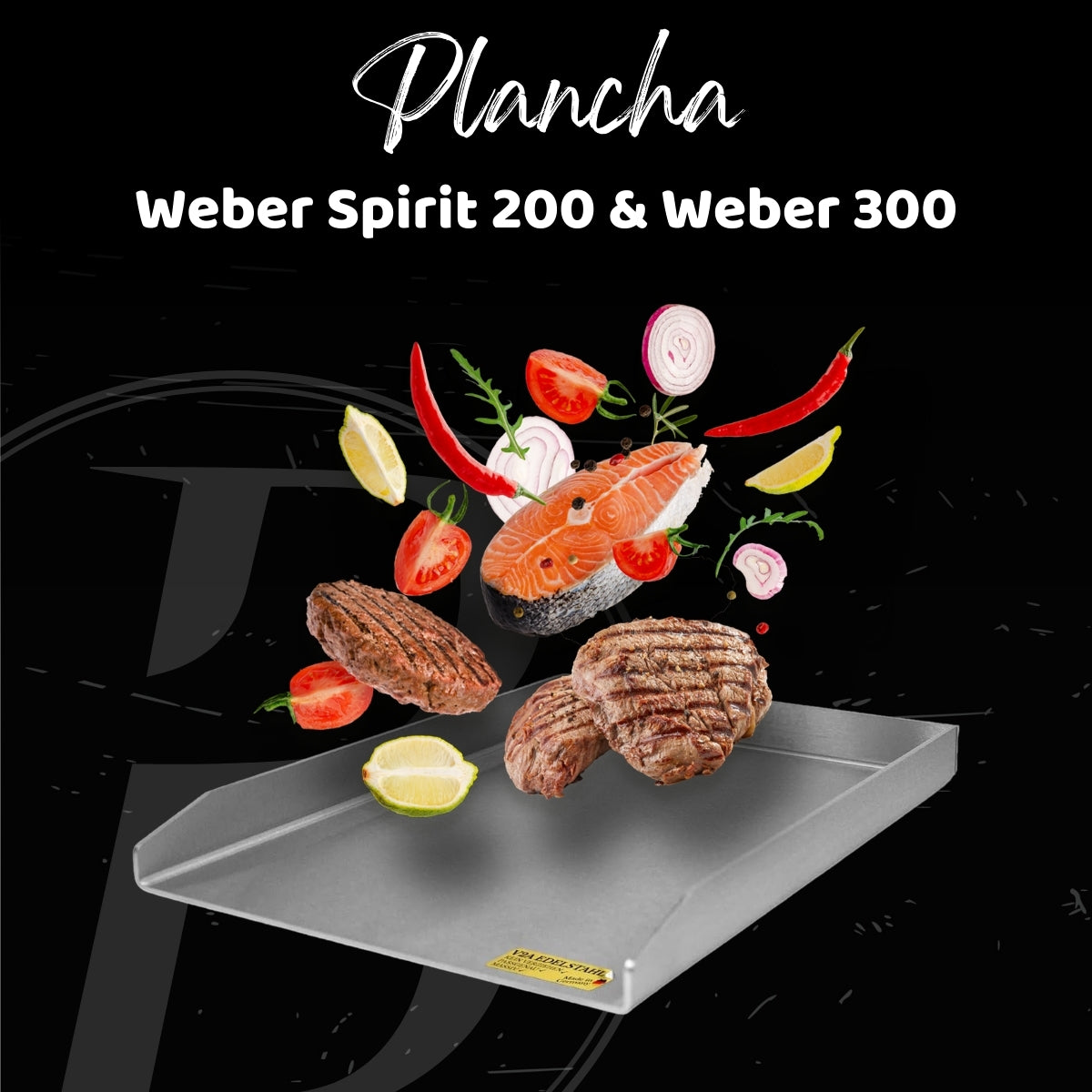 Plancha | Grillplatte | Edelstahl V2A | Weber Spirit 200 & Weber 300 | 26,0 x 44,3cm