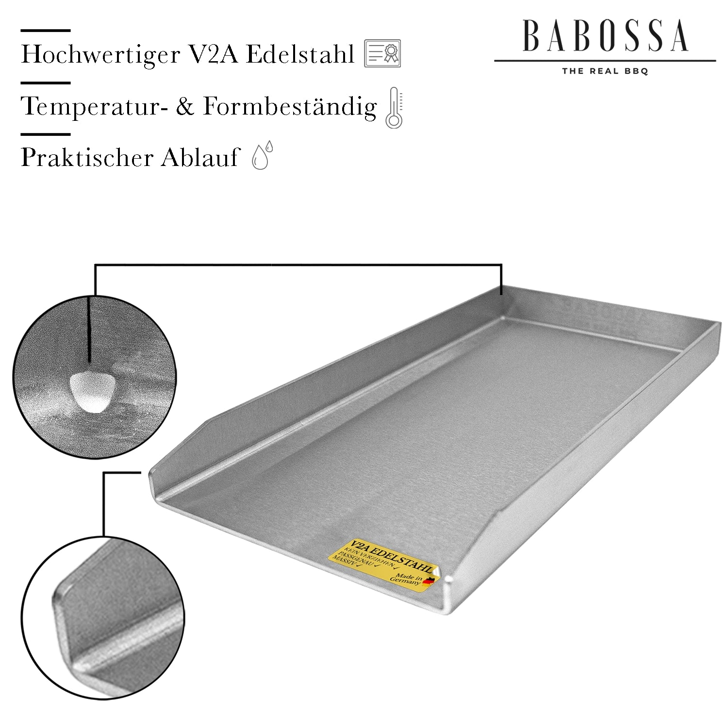Plancha | Grillplatte | V2A Edelstahl | Rösle Vario Edition | 23,5x44,5cm