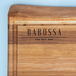 BABOSSA | Eichen Schneidebrett XL | Naturkante | Saftrille | 70x40x6 cm - BABOSSABABOSSA | Eichen Schneidebrett XL | Naturkante | Saftrille | 70x40x6 cmHolzbrettBABOSSABABOSSA