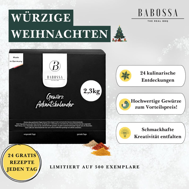 BABOSSA Gewürz - Adventskalender | Das ideale Geschenk für Genießer - BABOSSABABOSSA Gewürz - Adventskalender | Das ideale Geschenk für GenießerGewürzBABOSSABABOSSA