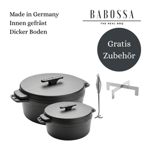 CRAFT | Komplettset 4.5er + 9er innovativer Gusseiserner Topf | SET Deckelheber & Kreuz | Dutch Oven | Made in Germany - Jetzt vorbestellen für voraussichtliche Auslieferung Juni 2026 - BABOSSACRAFT | Komplettset 4.5er + 9er innovativer Gusseiserner Topf | SET Deckelheber & Kreuz | Dutch Oven | Made in Germany - Jetzt vorbestellen für voraussichtliche Auslieferung Juni 2026Dutch OvenBABOSSABABOSSA