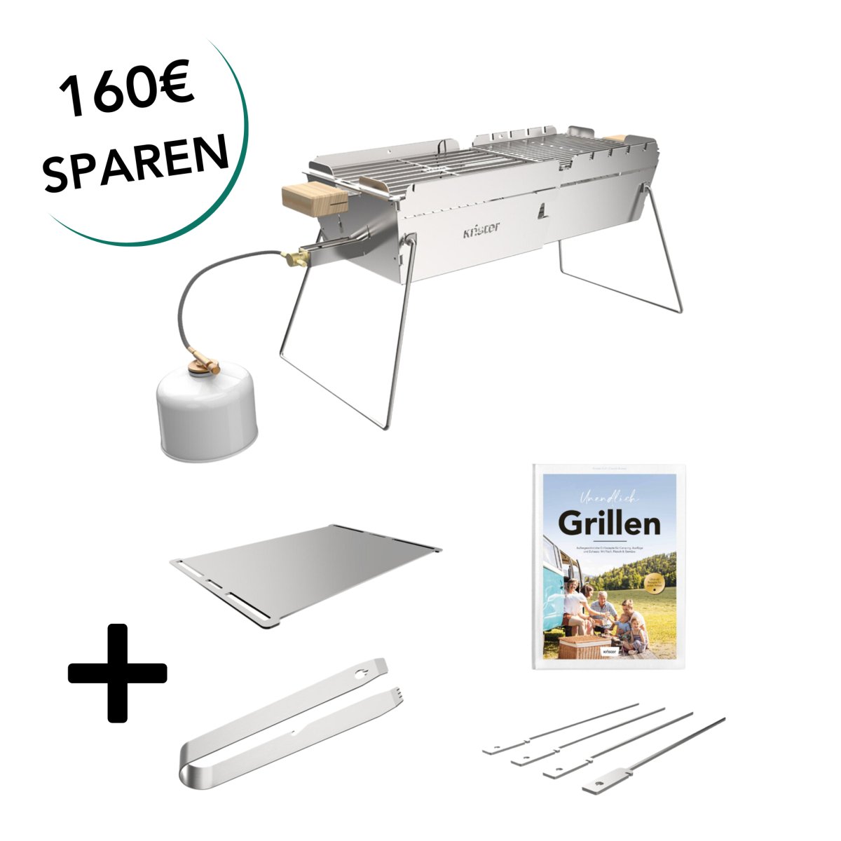 Knister Grill | Bundle | Gas | Edelstahl | Ausziehbar - BABOSSAKnister Grill | Bundle | Gas | Edelstahl | AusziehbarGrillKnisterBABOSSA
