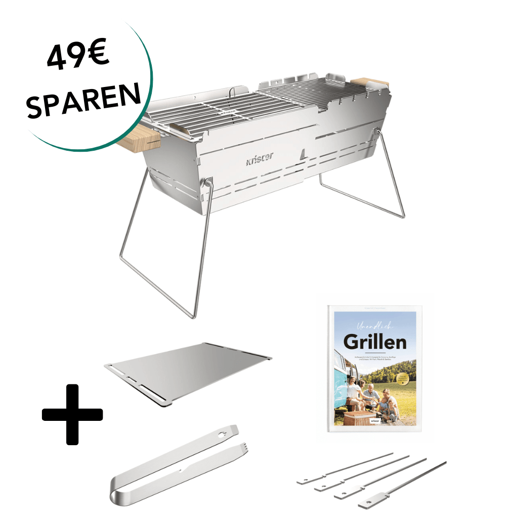 Knister Grill | Bundle | Kohle | Edelstahl | Ausziehbar - BABOSSAKnister Grill | Bundle | Kohle | Edelstahl | AusziehbarGrillknisterBABOSSA