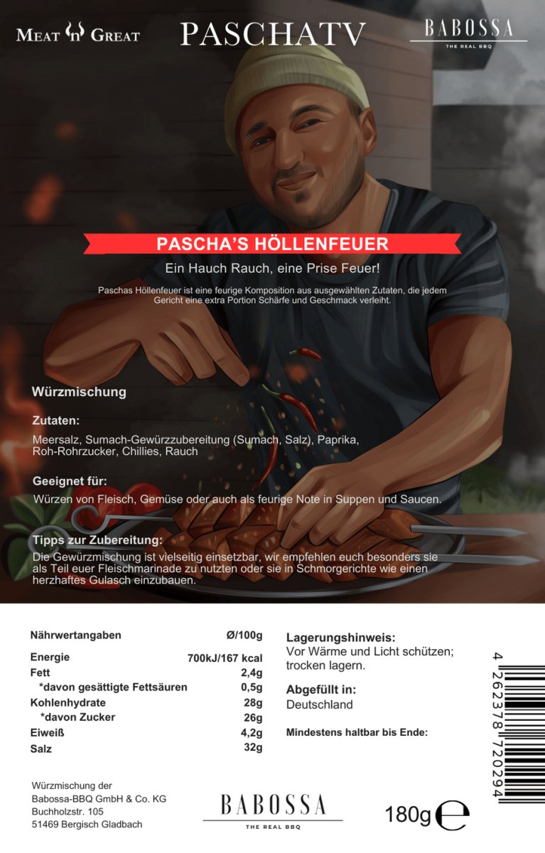 Pascha´s Höllenfeuer | Höllenfeuer Gewürz | PaschaTV | 180g Beutel - BABOSSAPascha´s Höllenfeuer | Höllenfeuer Gewürz | PaschaTV | 180g BeutelGewürzBABOSSABABOSSA