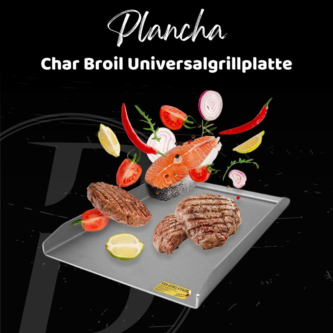BABOSSA® Premium Plancha/Grillplatte [23.5x41.5cm] Kompatibel Mit