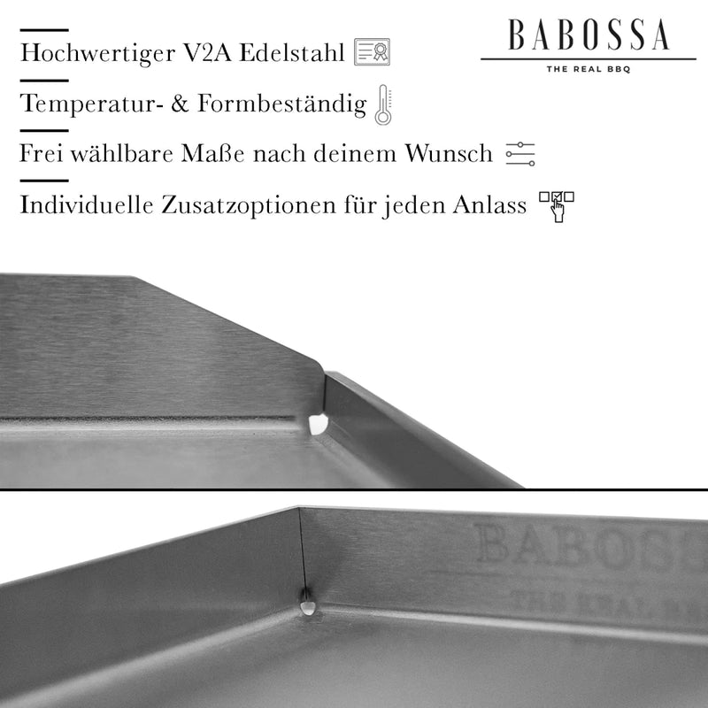 Plancha nach Maß | Grillplatte | V2A Edelstahl - BABOSSAPlancha nach Maß | Grillplatte | V2A EdelstahlPlanchaBABOSSABABOSSA
